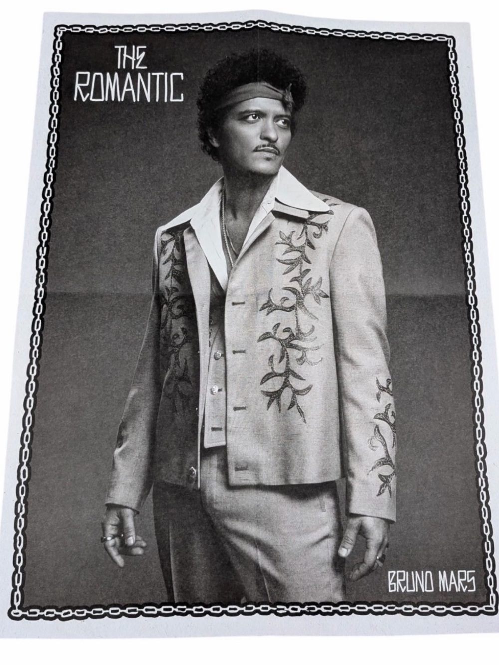 Bruno Mars "The Romantic" Poster - Black & White